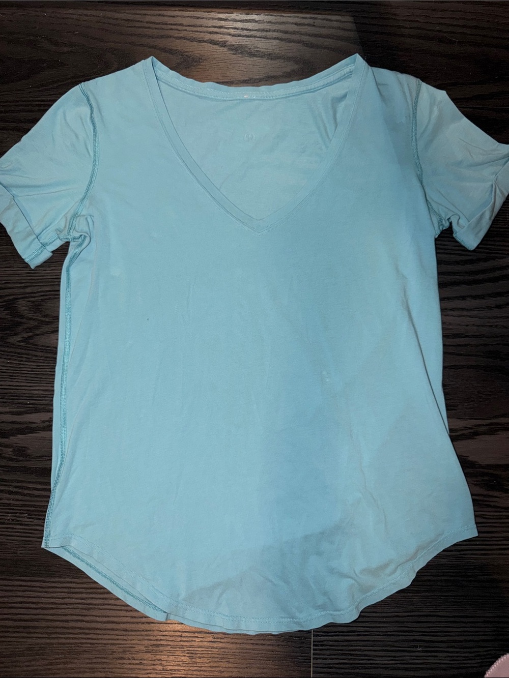 lululemon athletica Light Blue V-Neck Short Sleeve Tee